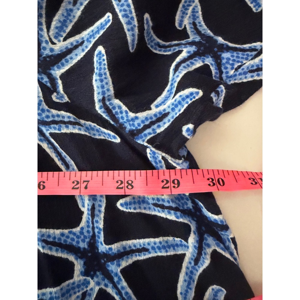Crown & Ivy Peasant Blouse 3X Navy Blue Starfish, Coastal, Beach, Boho, Summer - Picture 6 of 9